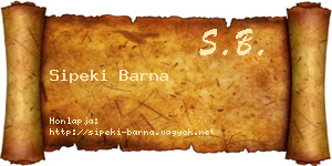 Sipeki Barna névjegykártya
